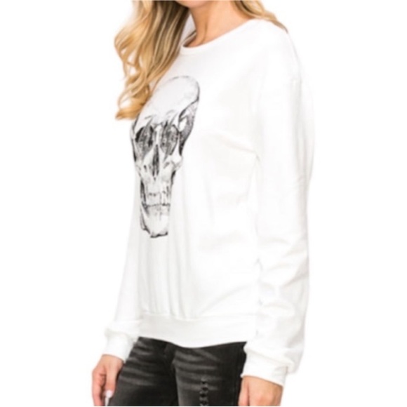 VOCAL crystal skull rock roll sweatshirt L - Picture 3 of 8